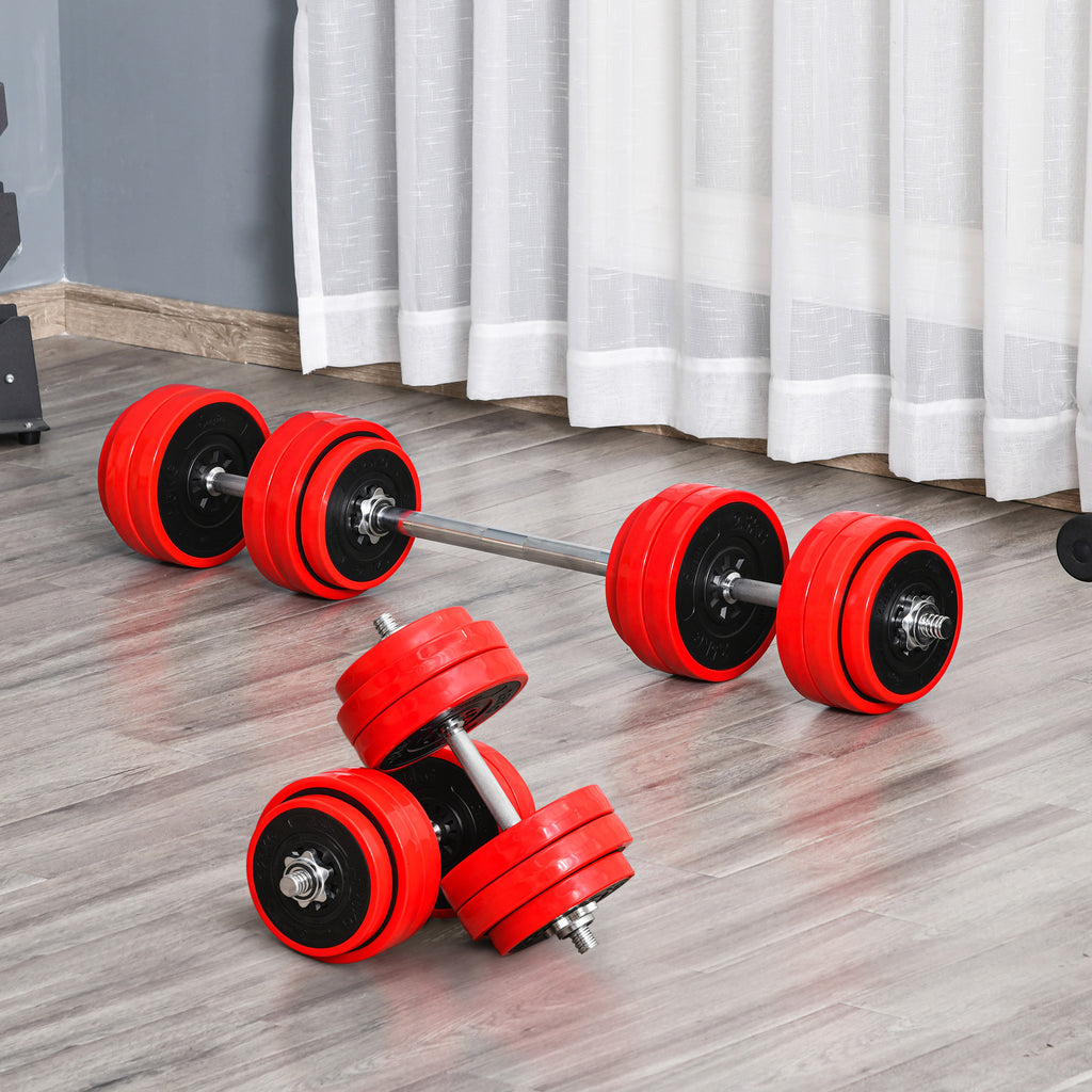 Adjustable Dumbbell Set, 66lbs Convertible to Barbell Weight Set