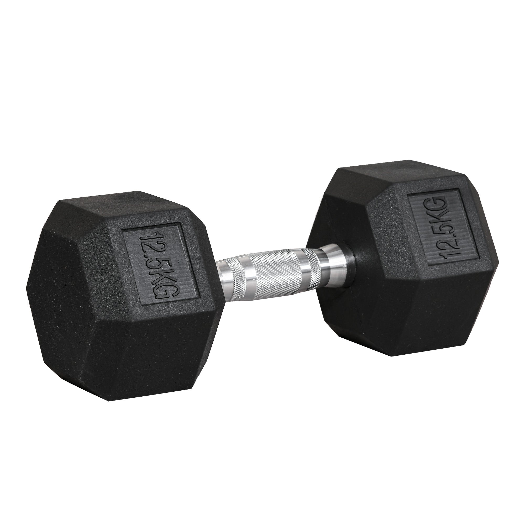 12.5KG Single Rubber Hex Dumbbell Portable Hand Weights Dumbbell Home Gym