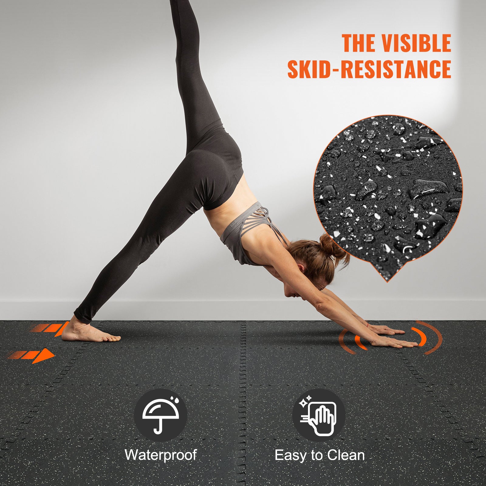 VEVOR 25 PCS Thick Gym Floor Mats,  EVA Foam & Rubber Top