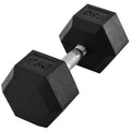 17.5KG Single Rubber Hex Dumbbell Portable Hand Weights Dumbbell Home Gym