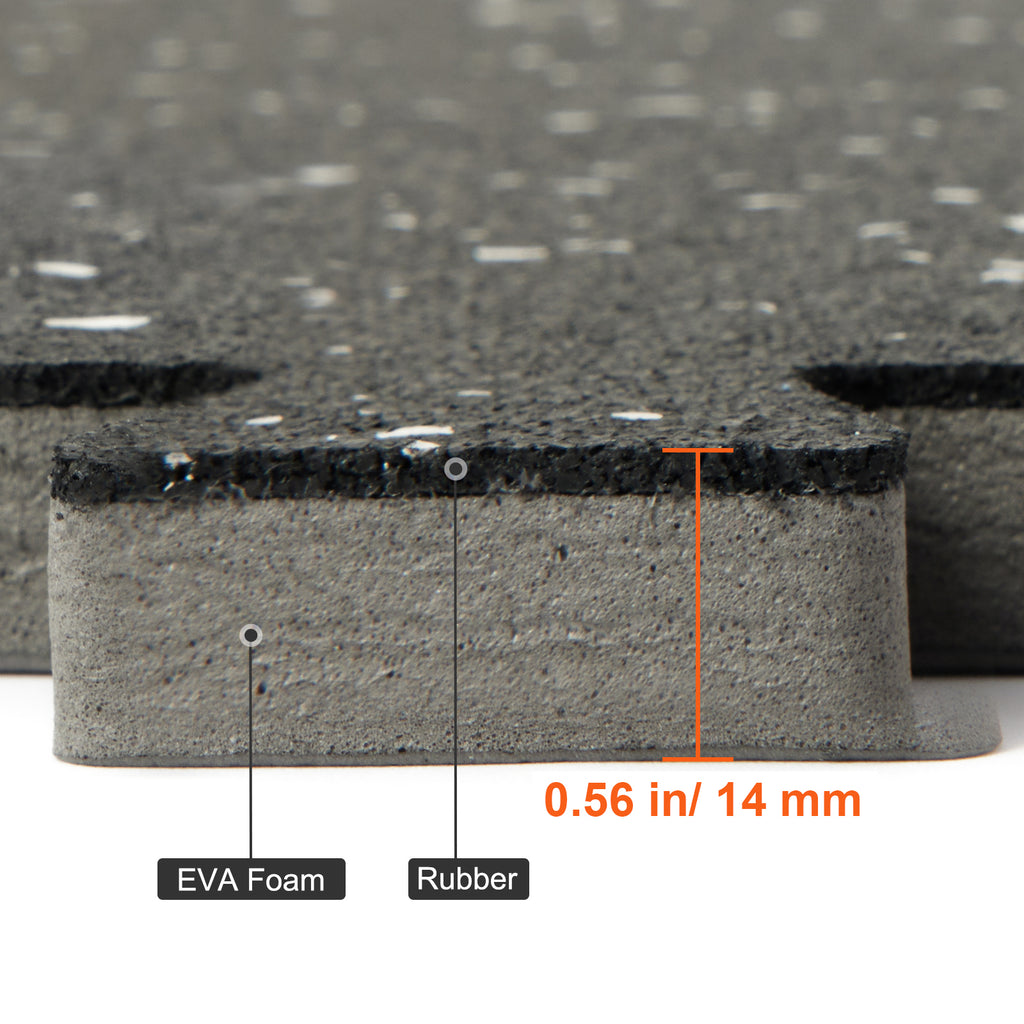 VEVOR 25 PCS Thick Gym Floor Mats,  EVA Foam & Rubber Top