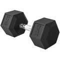 20KG Single Rubber Hex Dumbbell Portable Hand Weights Dumbbell Home Gym