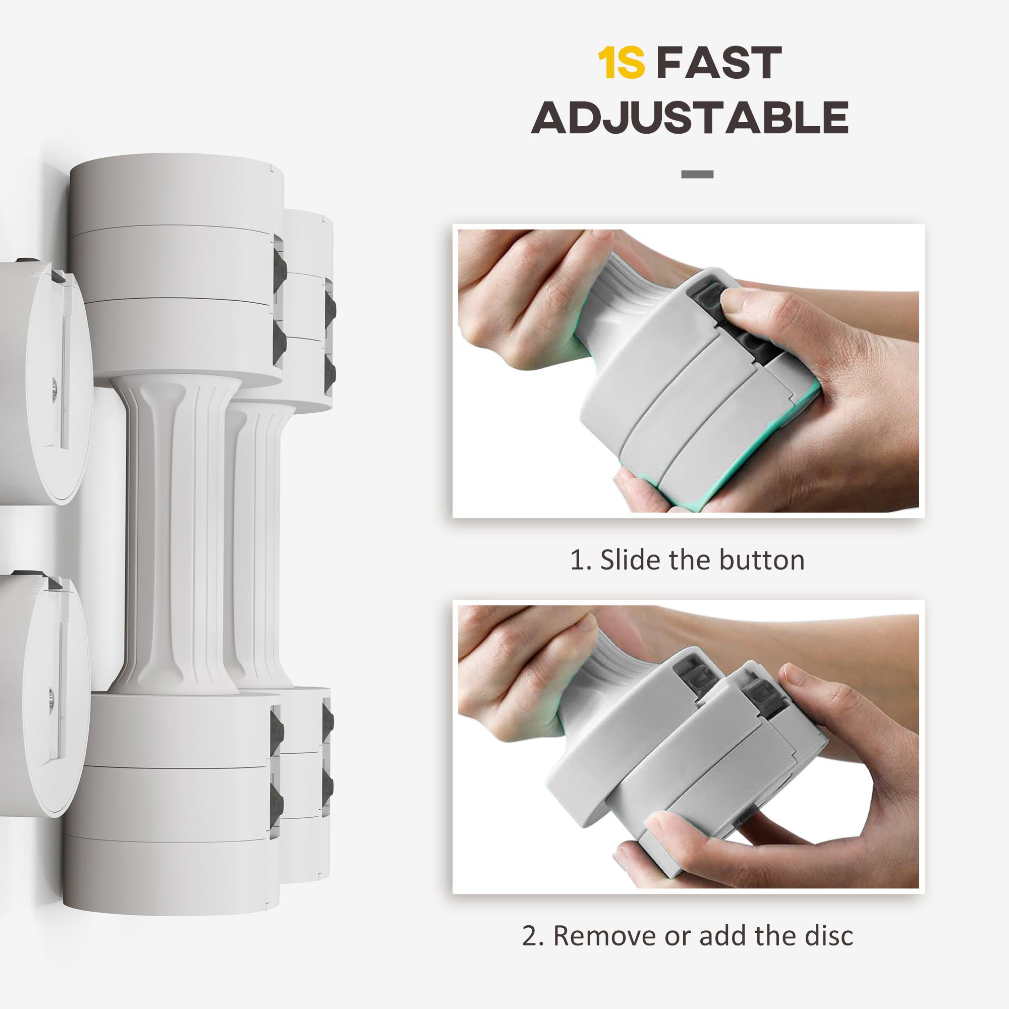 SPORTNOW Dumbbells Set, Adjustable Weights For Women Men Home Gym Workout, 2.5KG X 2